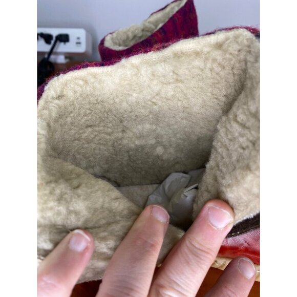 Josef Seibel Maren 22 Red Leather & Wool Ankle Boots With Sherpa Lining Size 6 - Picture 8 of 9